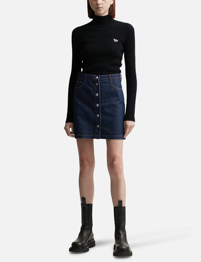 Maison Kitsuné - Baby Fox Patch Fine Ribbed Turtleneck | HBX