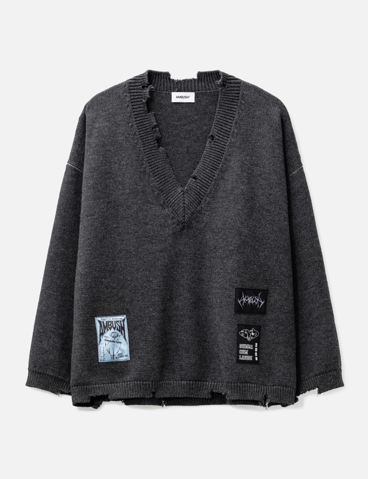 AMBUSH® VNeck Patch Knit Sweater HBX Globally Curated Fashion