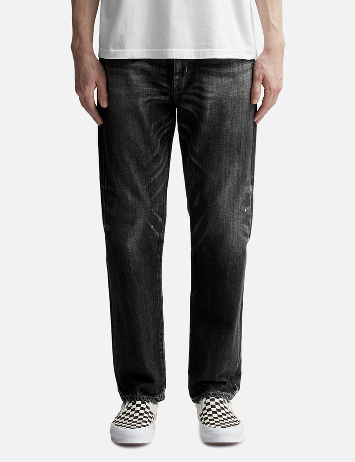 SS26 WASHED DENIM DP WIDE PANTS BLACK
