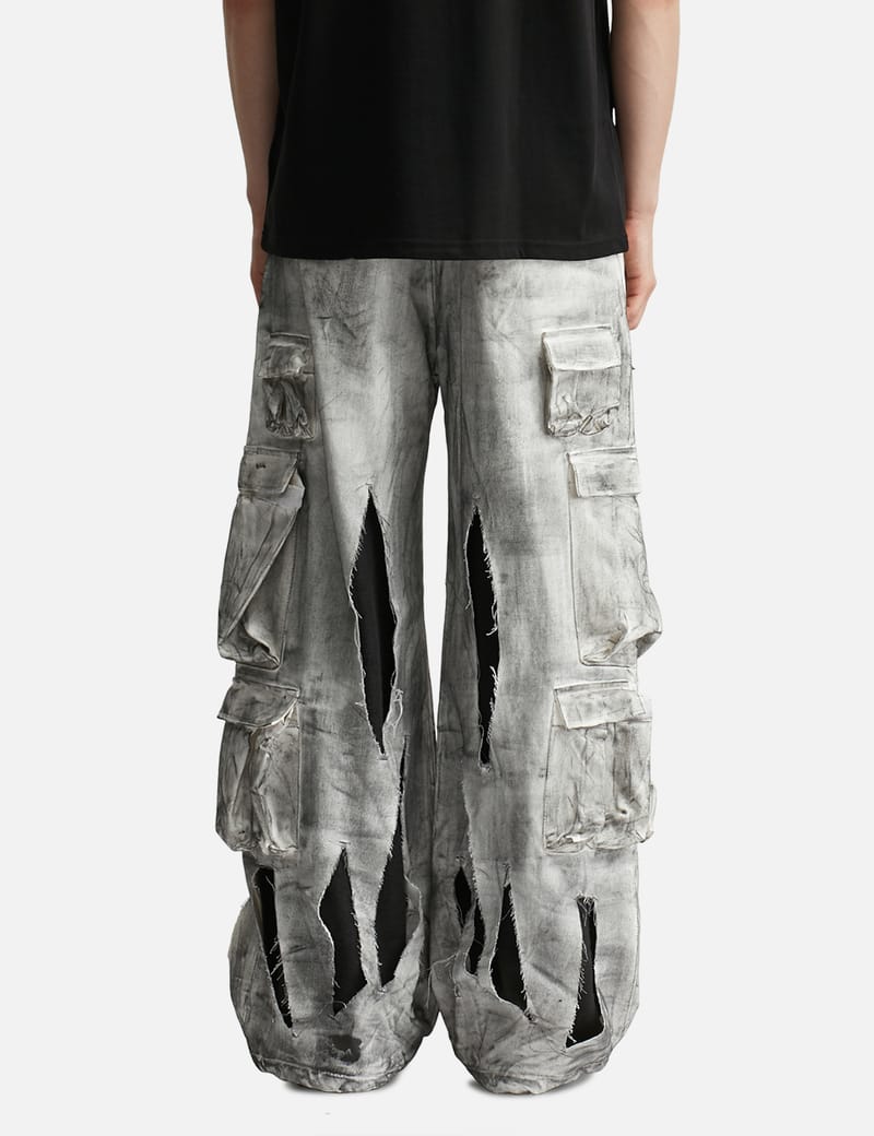 パンツ FINE CHAOS Waxed White Cargo Trousers FINE CHAOS Waxed White Cargo Trousers - オーガニックコットン製