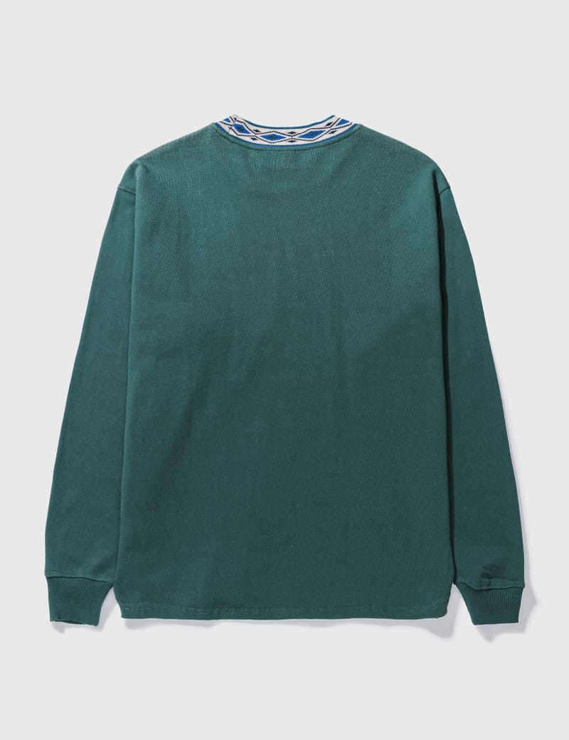 サイトでは販売し STUSSY ジャカードモックネッククルー M ブラック