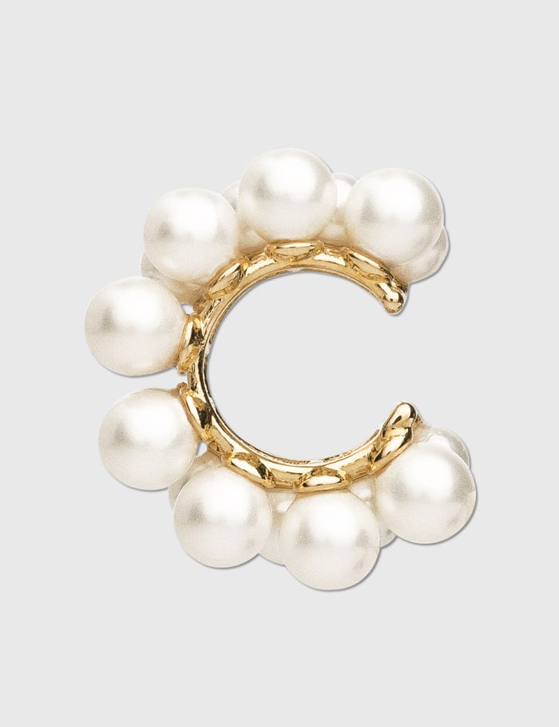 Numbering - Double Line Pearl Ear Cuff | HBX - Globally