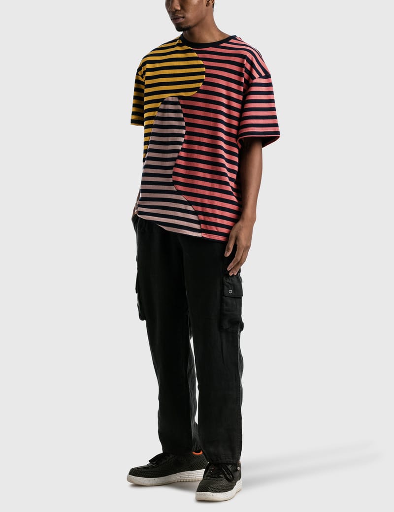 Brain Dead - Organic Paneled Stripe T-Shirt | HBX