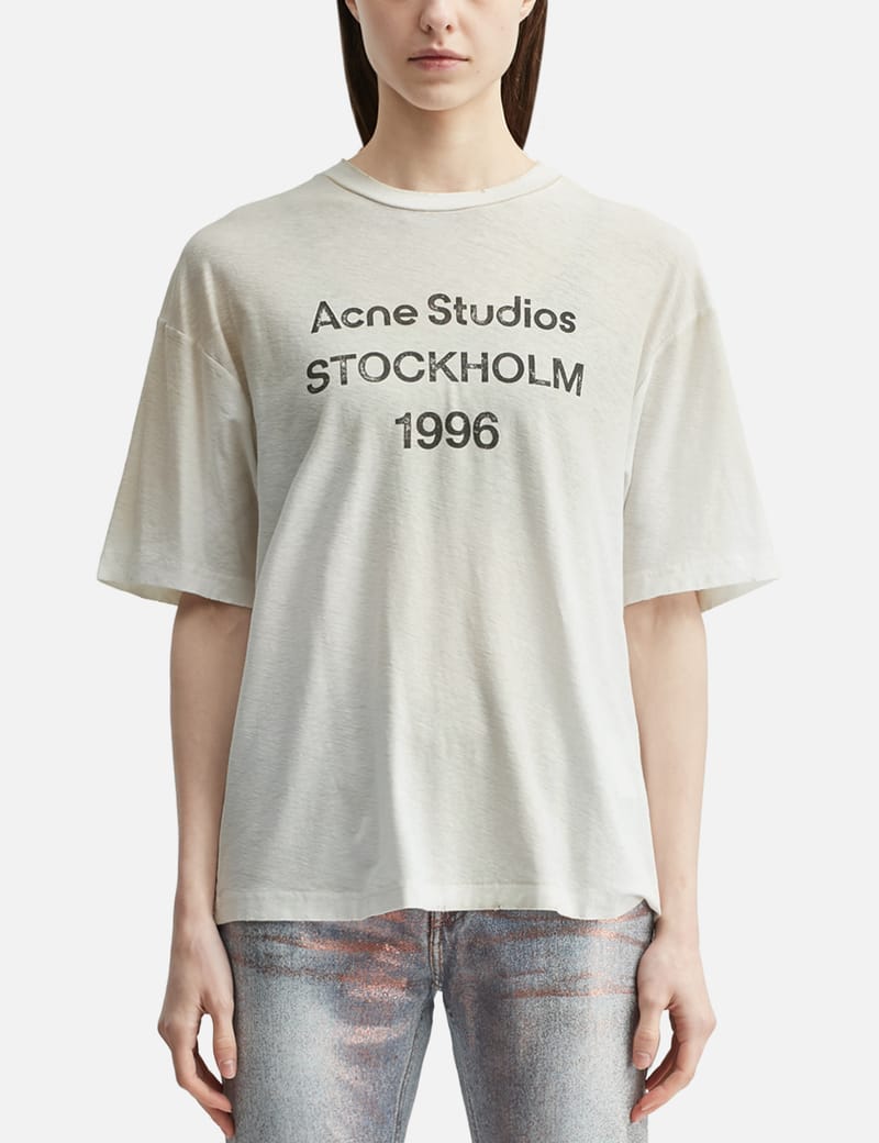 ★Acne Studios★ Blurred Logo T-Shirt Acne Studios Blurred logo t-shirt - Relaxed unisex fit - Pale