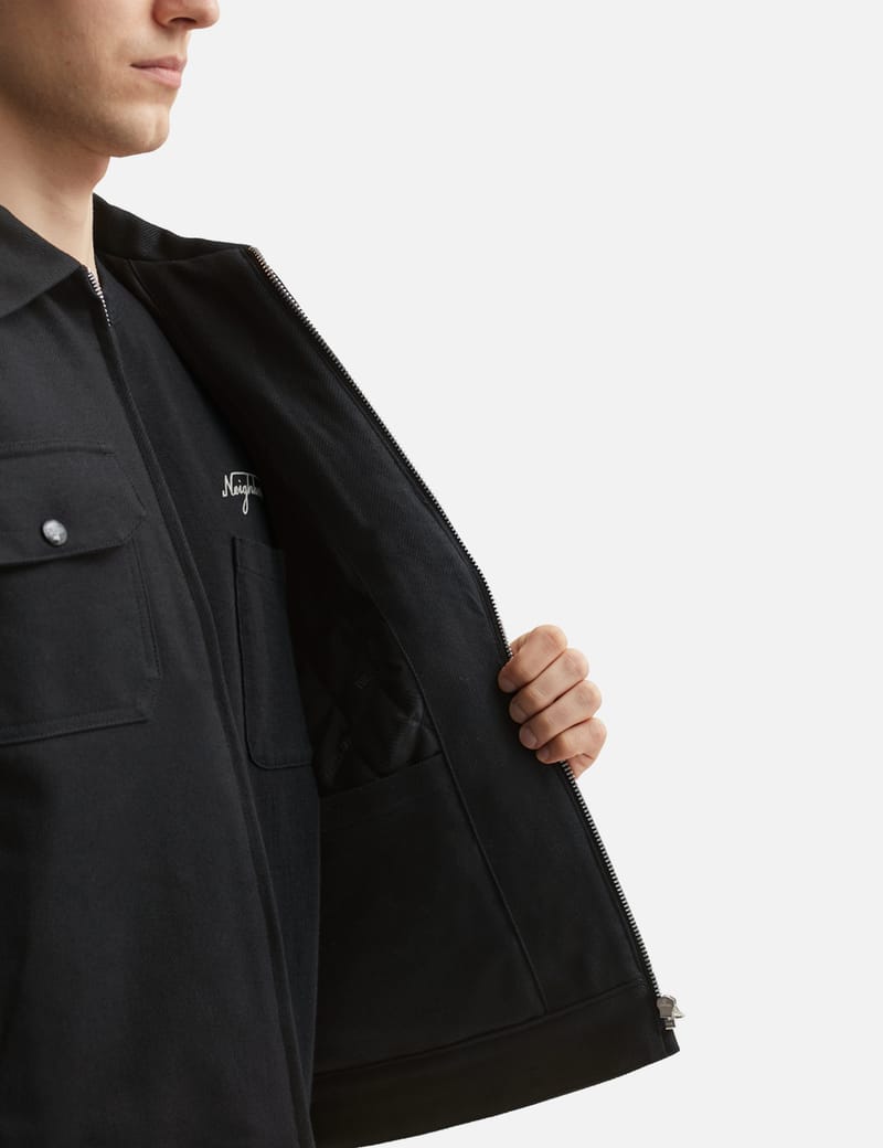 NEIGHBORHOOD NH x OOTD . Zip Work Jacket - black cotton-wool