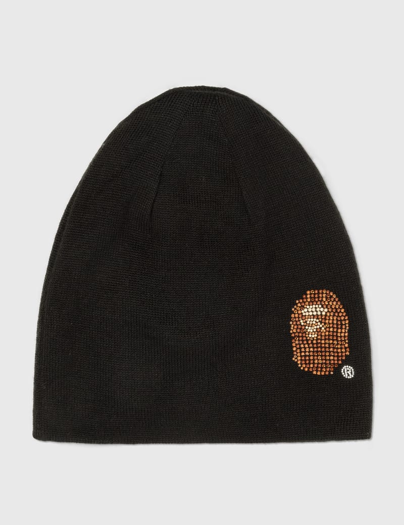 A Bathing Ape Head Swarovski Beanie-