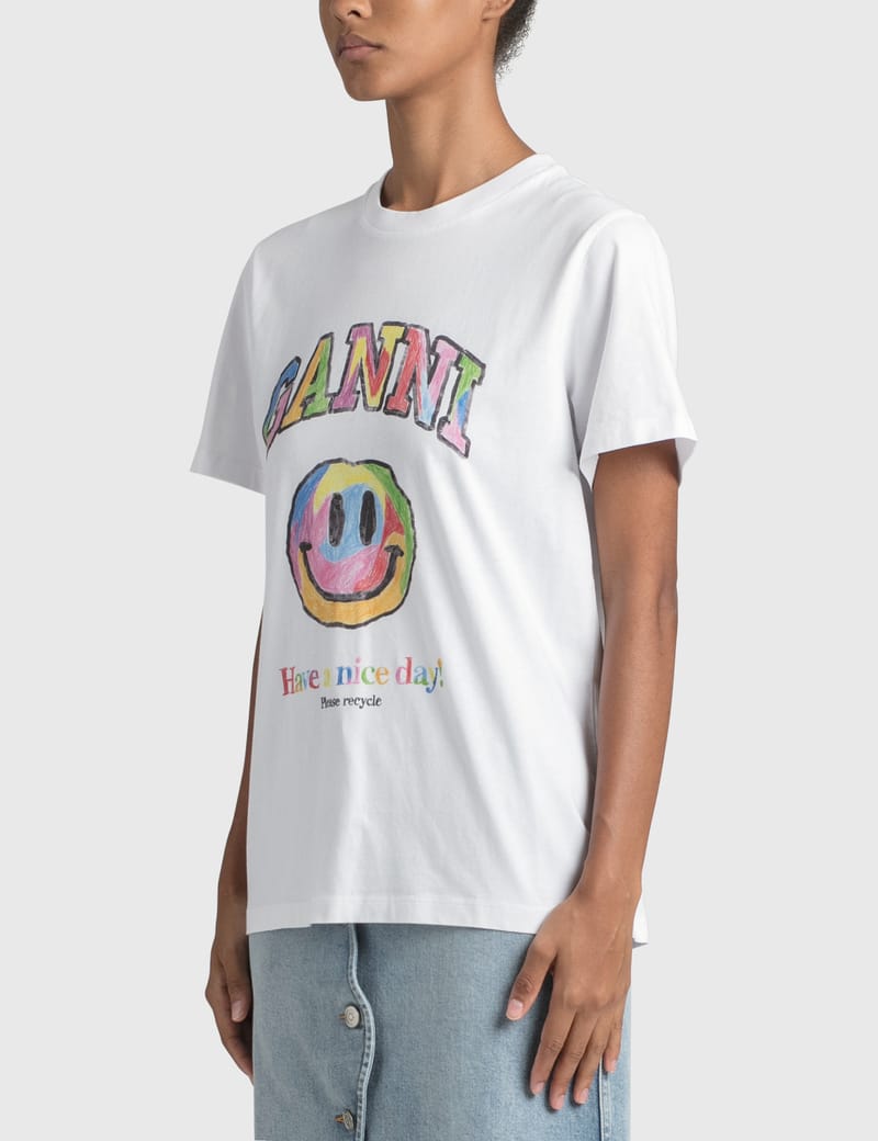 Ganni - Rainbow Smiley T-shirt | HBX - Globally Curated