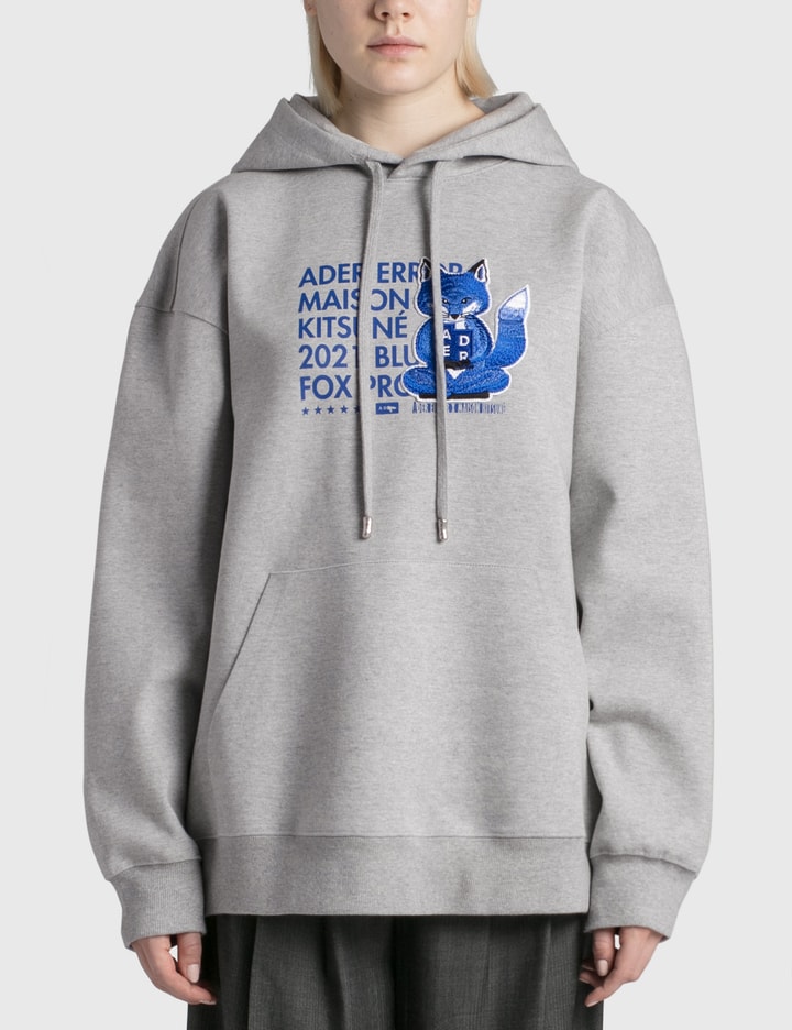 Maison Kitsuné X Ader Error Meditation Fox Hoodie In Grey ModeSens