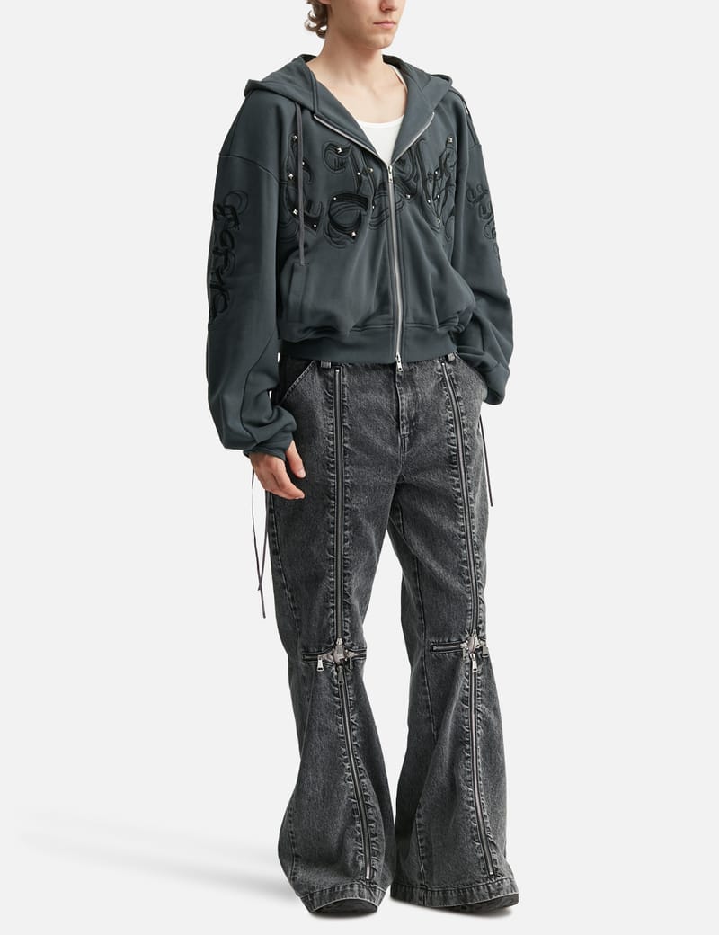FINE CHAOS Waxed White Cargo Trousers - Oversized waxed organic