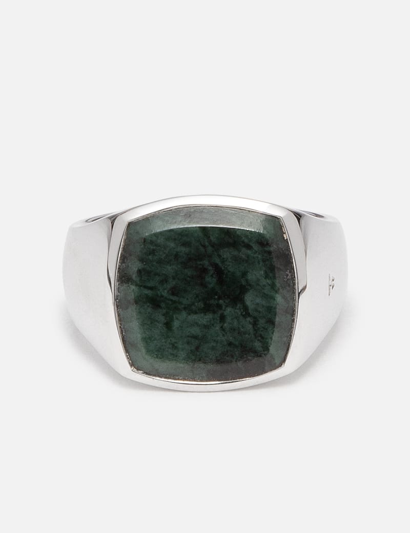 TOM WOOD - Cushion Green Marble Ring | HBX - Globally Curated 