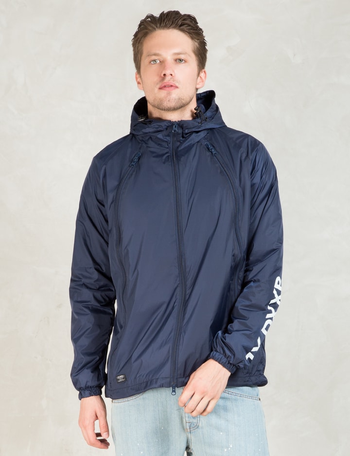 10.Deep Navy Triple Zip Nylon Shell Jacket HBX Globally Curated