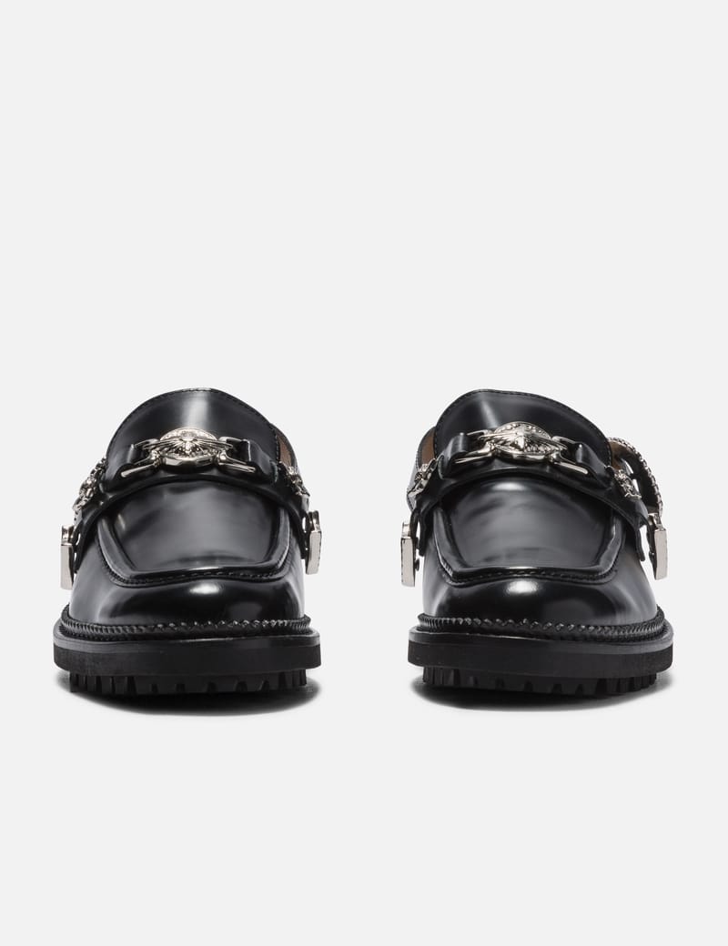 Toga Pulla Metal Mule Loafer - Glossy leather, western buckle and