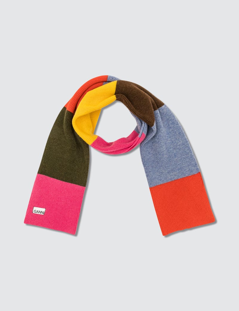 Ganni - Multicolored Knit Scarf | HBX - Globally Curated