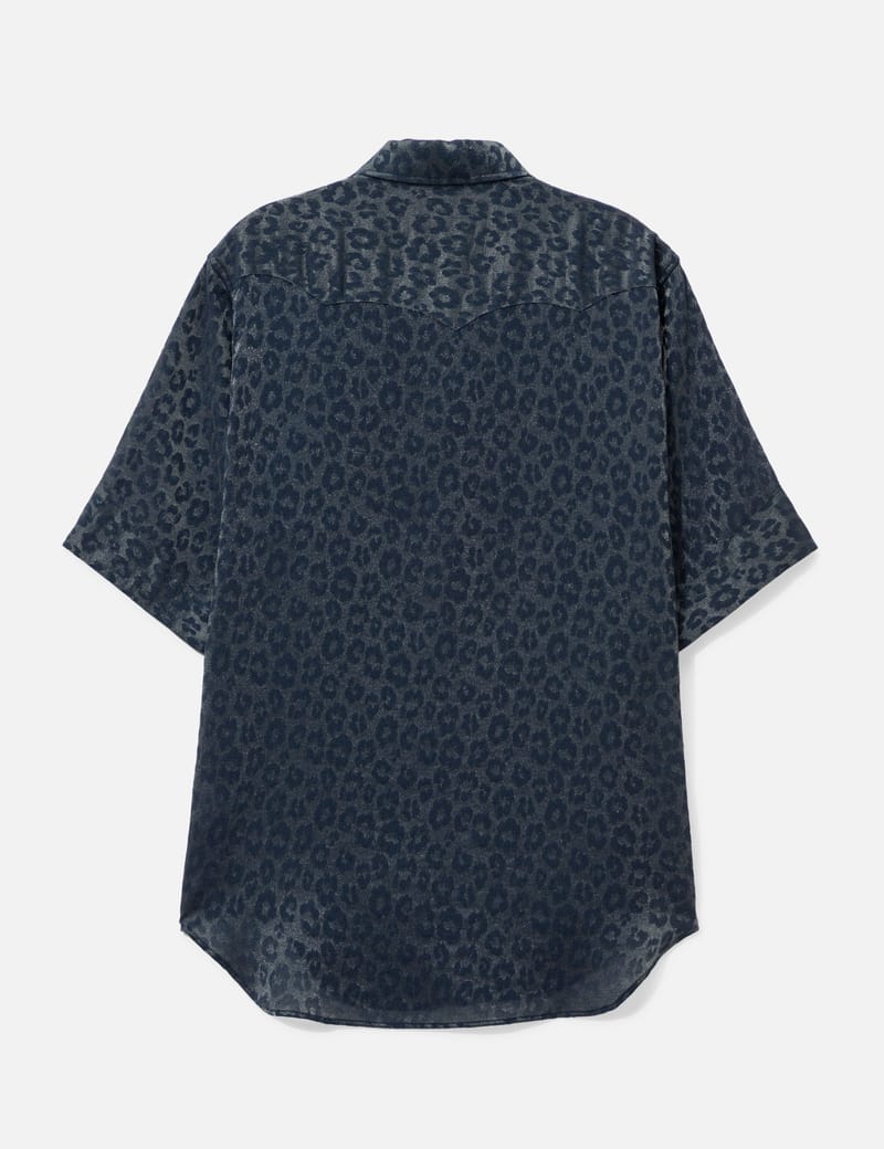 Needles Short Sleeves Western Shirt - 光沢レーヨン×ナイロンの