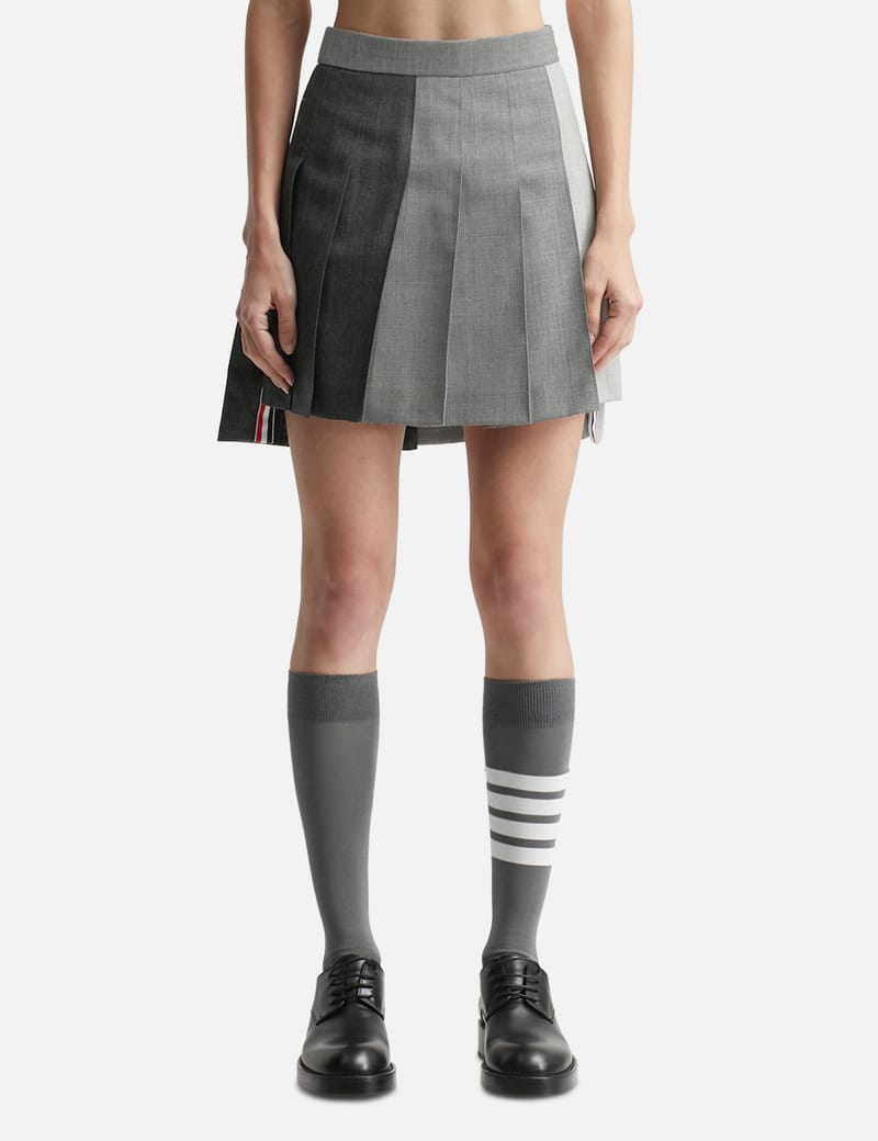 Thom Browne - Fun-Mix Thigh Length Dropped Back Pleated Skirt