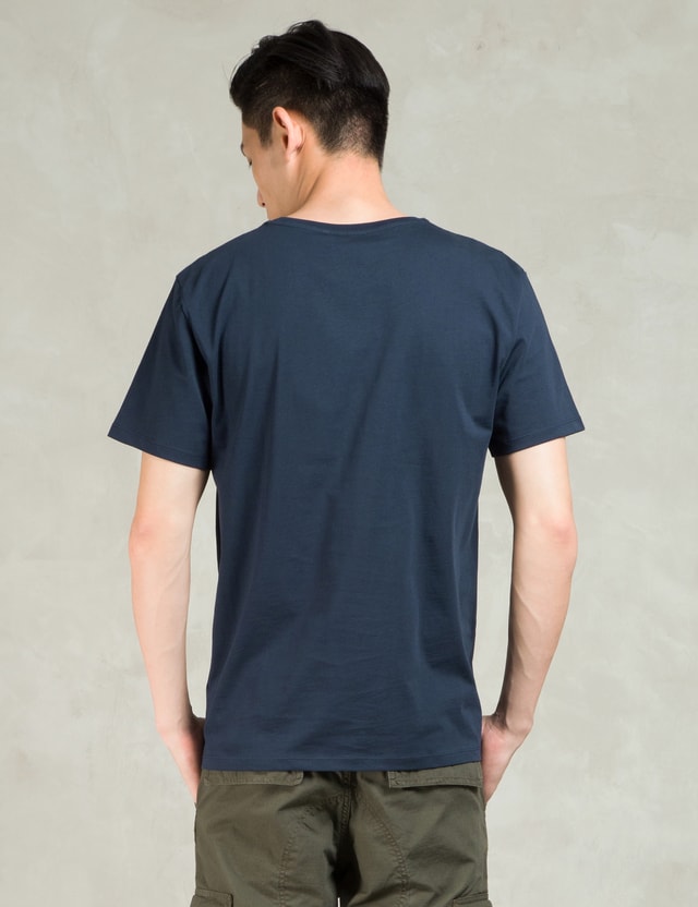 Maison Kitsune - Navy Parisien Print R-neck T-Shirt | HBX