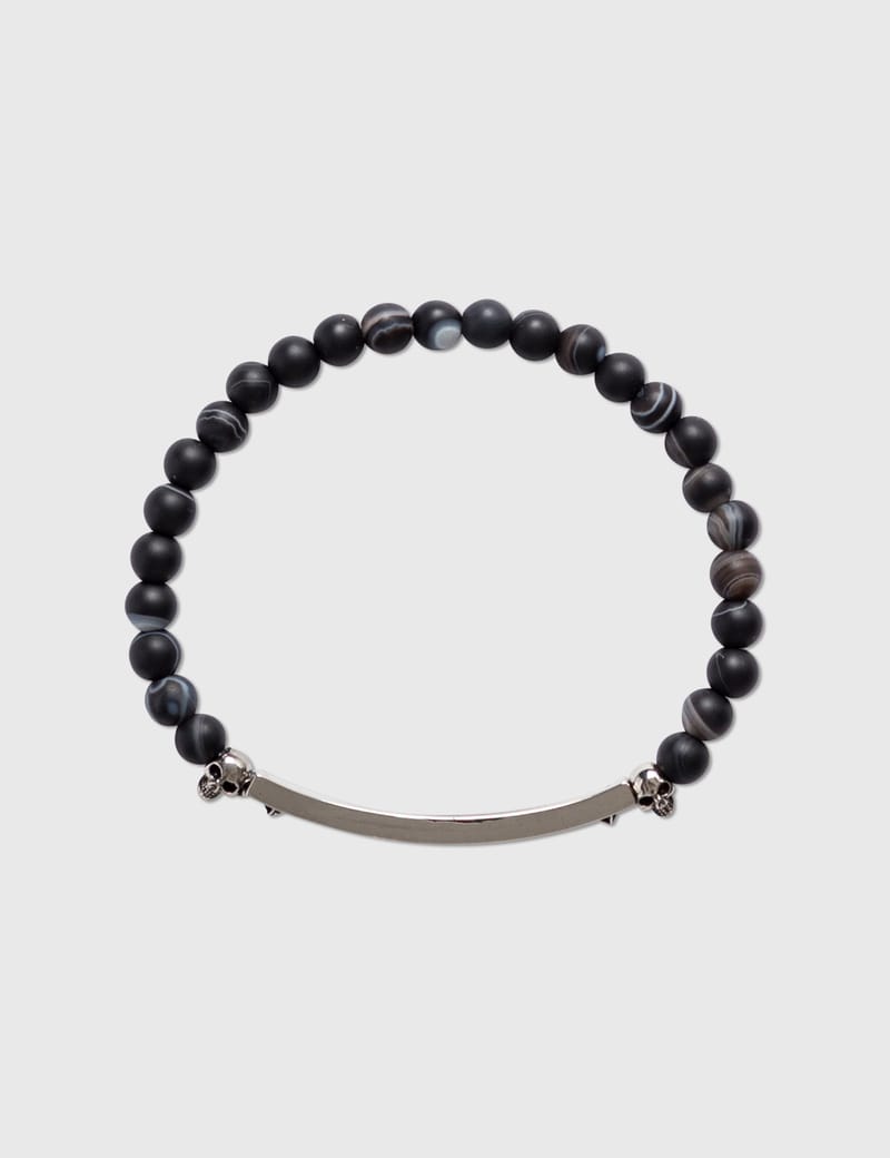 Alexander McQueen - Beaded Skull Bracelet | HBX - Globally