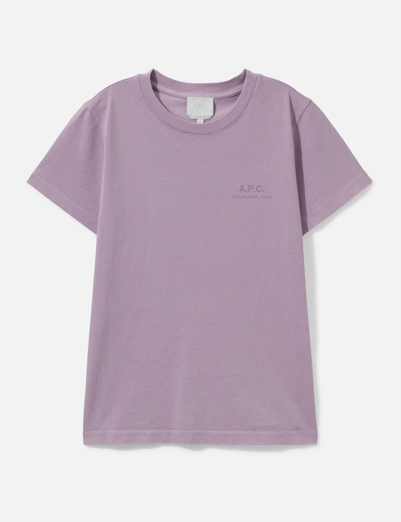 A.P.C. Tシャツ Rue Madame Paris L A.P.C. Pale Pink T-Shirt With Rue Madame Logo - Organic cotton