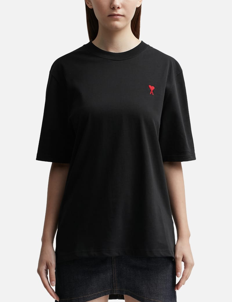 Tシャツ・カットソー Ami Unisex Small Heart Logo Boxy Fit T-Shirt Black Ami - Ami De Coeur Boxy Fit T-shirt | HBX - Globally Curated
