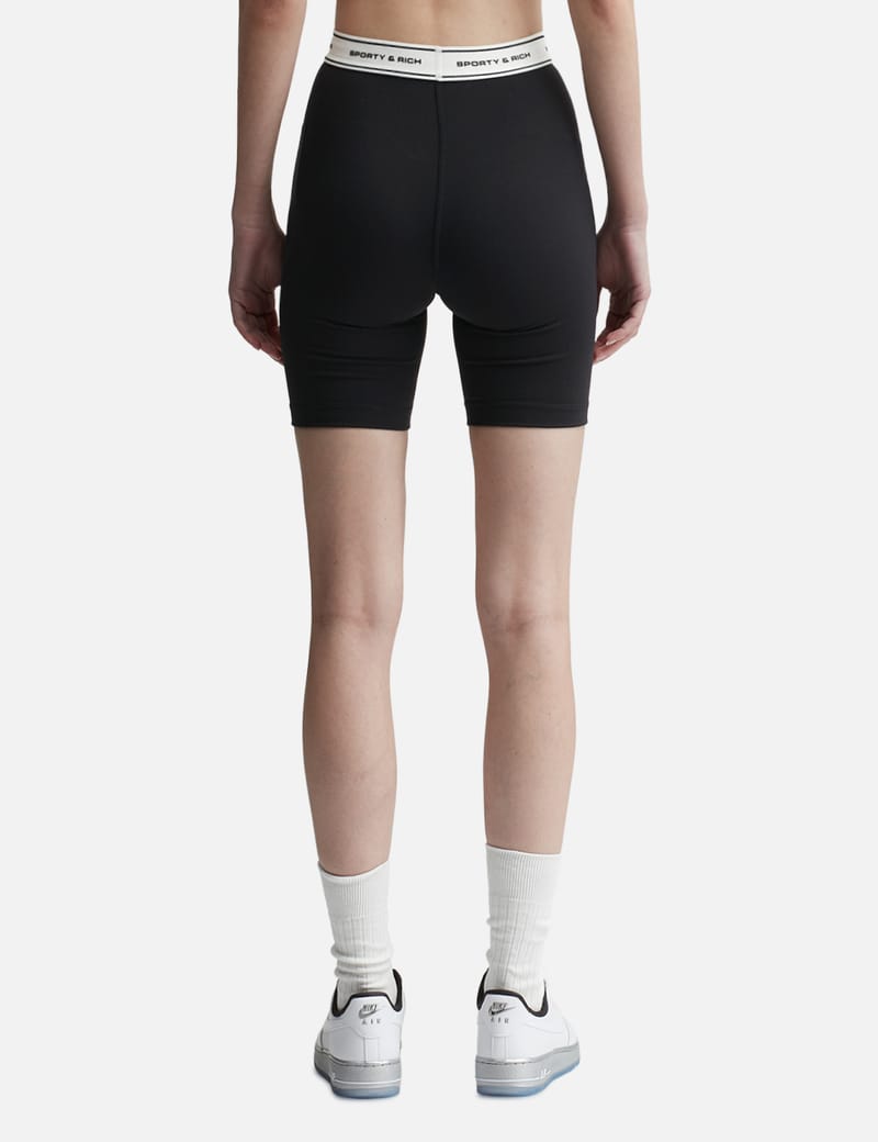 【SPORTY & RICH/スポーティアンドリッチ】 BIKER SHORT Serif Logo Biker Short - Navy/White – Sporty & Rich