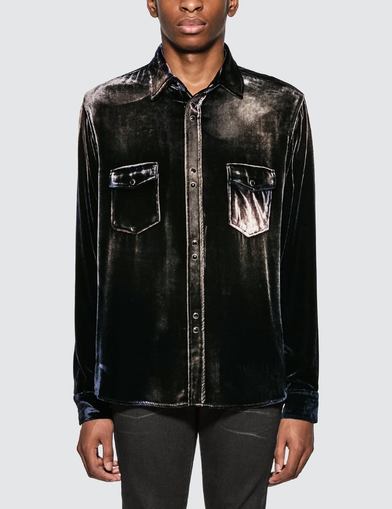 Saint laurent velvet hot sale western shirt