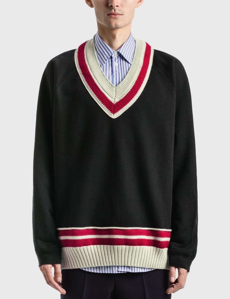 Maison Margiela - Oversized Knit Trim Sweatshirt | HBX - Globally