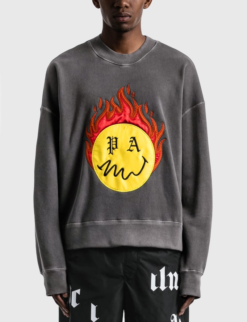 Palm Angels - Burning Head Crewneck Sweatshirt | HBX - Globally