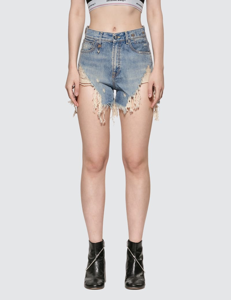 R13 Shredded Slouch Shorts HBX Globally Curated Fashion and