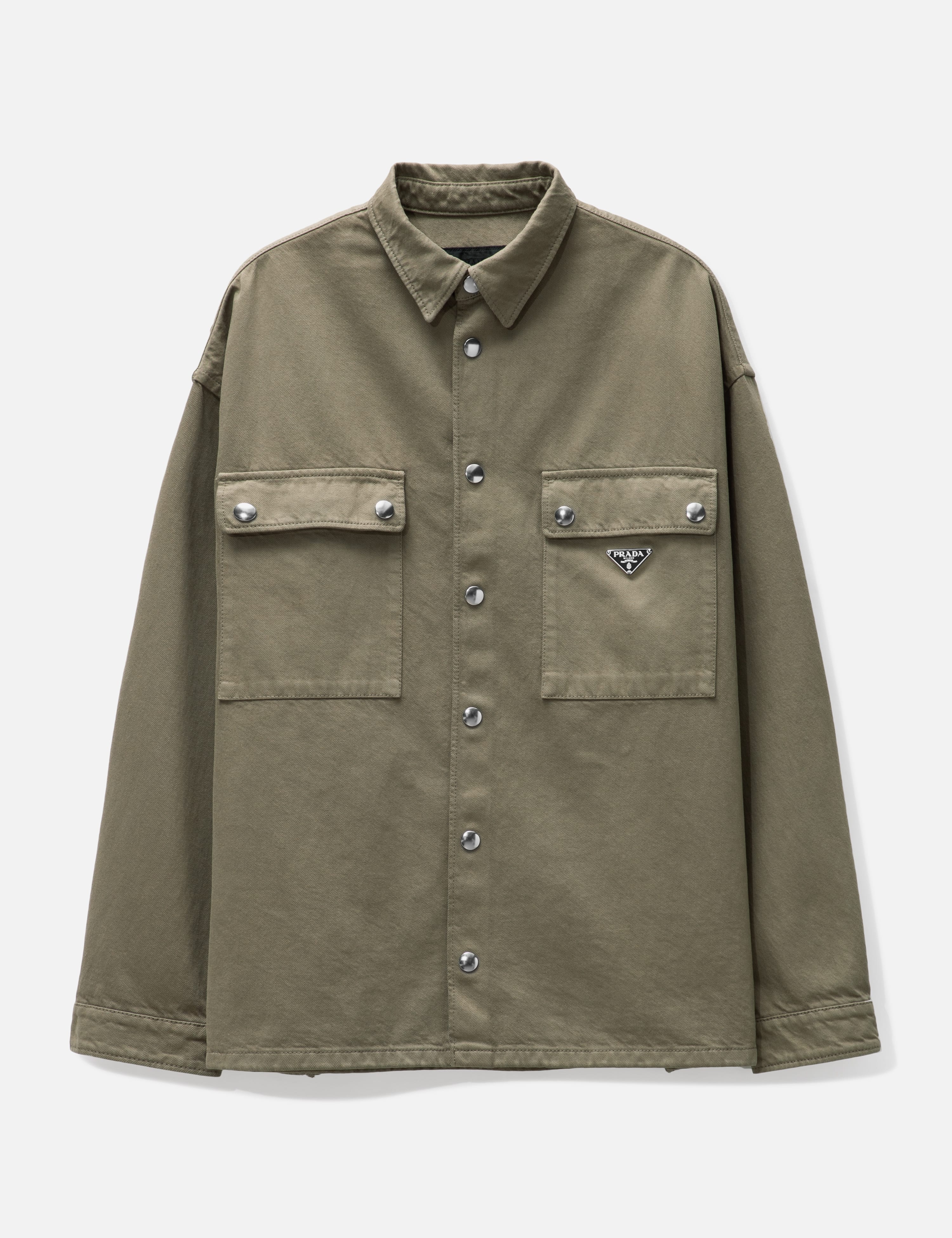 Prada - Re-Nylon Triangle Logo Shirt Jacket | HBX - Globally