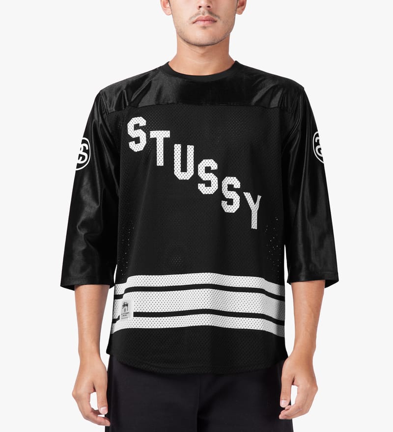 Stüssy - Black 80 Football L/S Crew Jersey | HBX - Globally