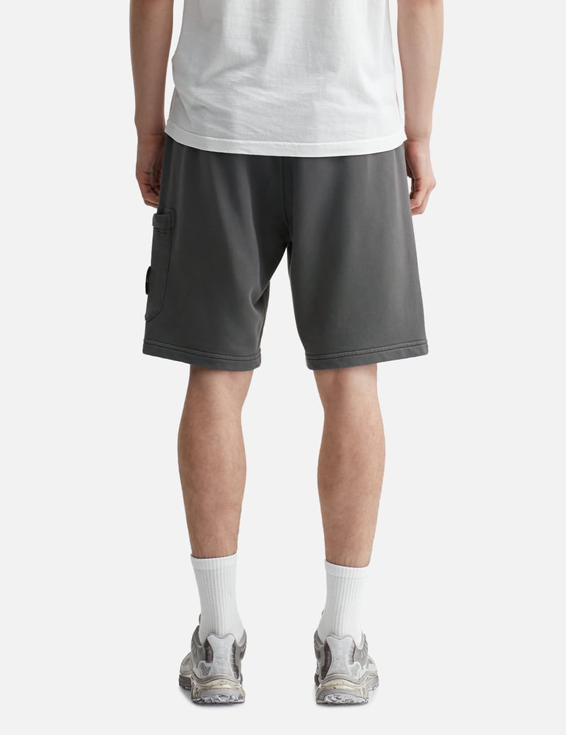 Stone Island - Organic Cotton Fleece Cargo Bermuda Shorts