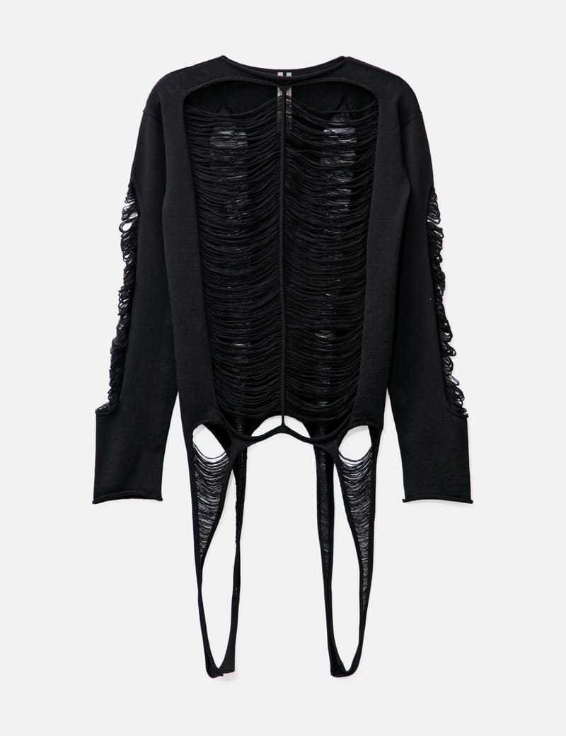 Rick Owens - MAGLIA DISTRESSED KNIT SWEATER | HBX