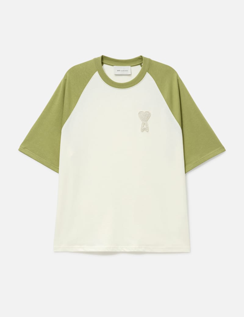 Ami Ami De Coeur Two Tone Thick Cotton Jersey T-shirt - Boxy