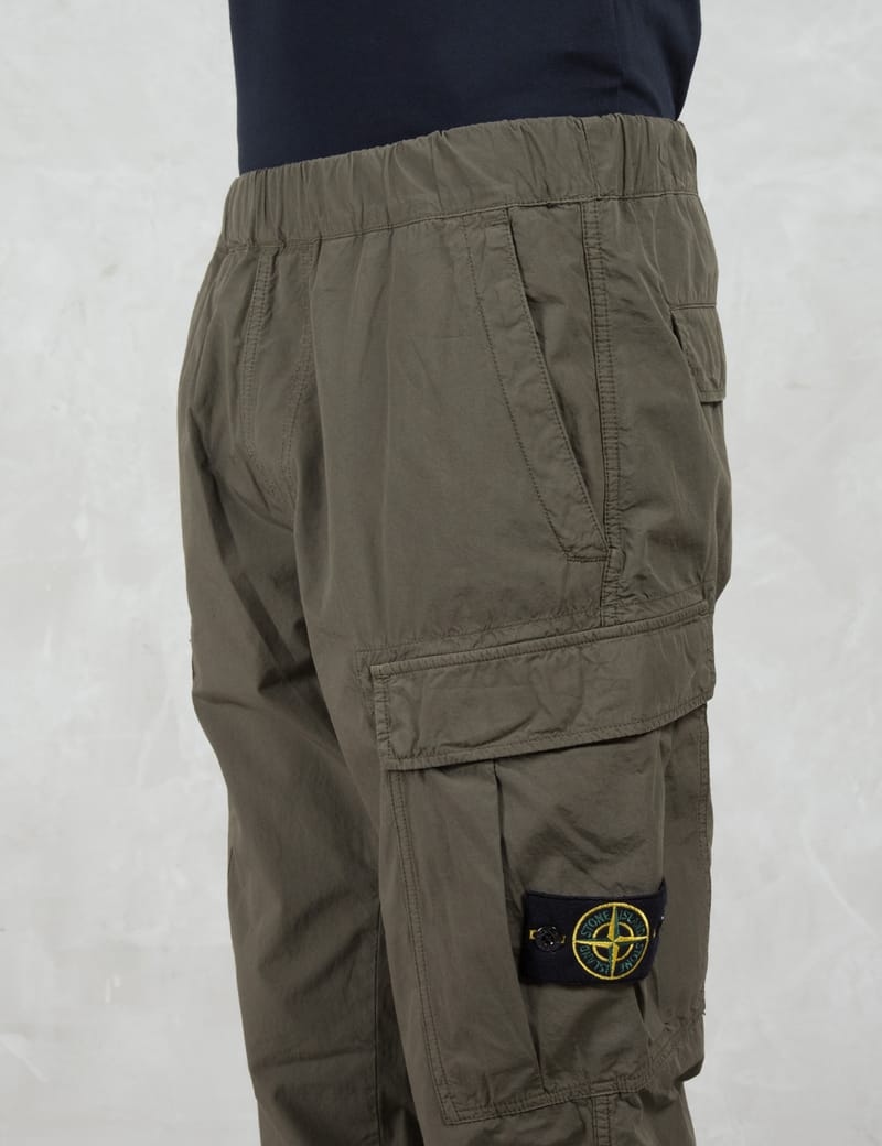 美品★STONE  CARGO PANTS★正規品 ★Ｌ Black Regular-fit cargo pants with elasticated leg bottoms