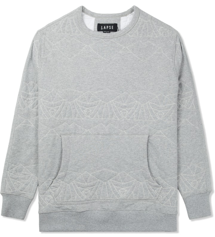 LAPSE - Grey Melange Mirage Crewneck Sweater | HBX - Globally Curated ...