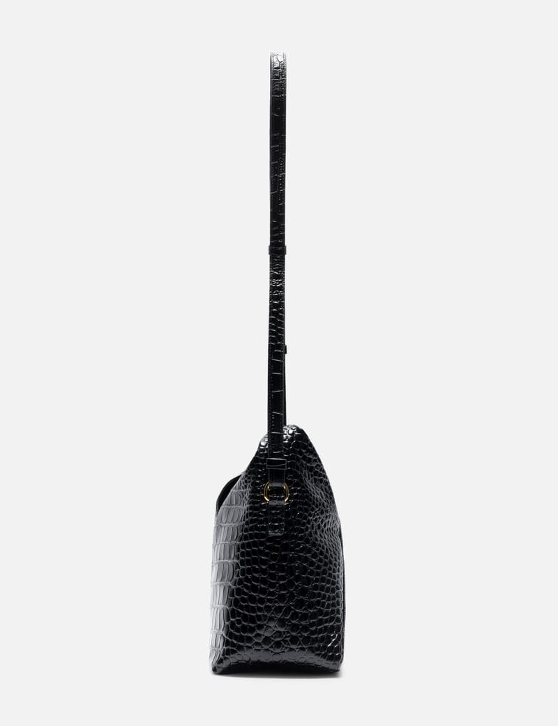 【MM6 Maison Margiela】クロップド MA-1 MM6 Maison Margiela Japanese Small - Black croc-embossed calf
