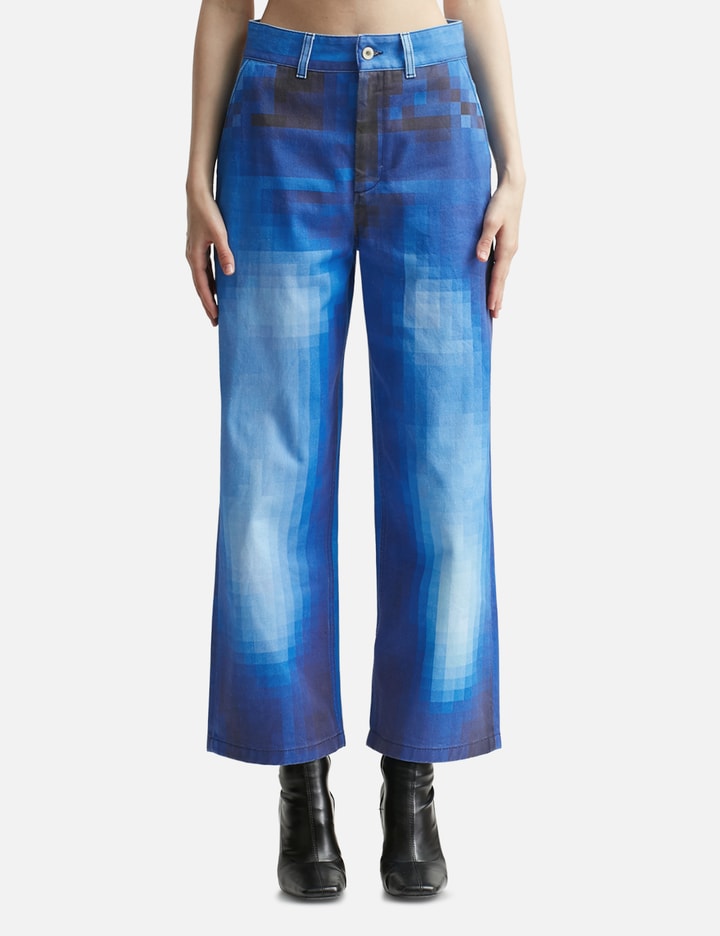 Loewe Pixelated Baggy Jeans In Blue | ModeSens