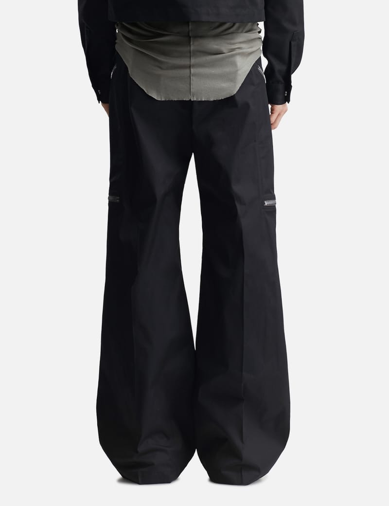 Rick Owens Heizer Bela Pants - Loose black poplin pants with