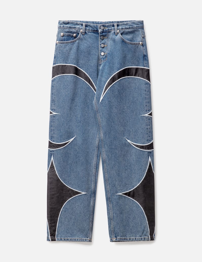 THUG CLUB - TC LEATHER WASHING DENIM PANTS | HBX - HYPEBEAST 為您