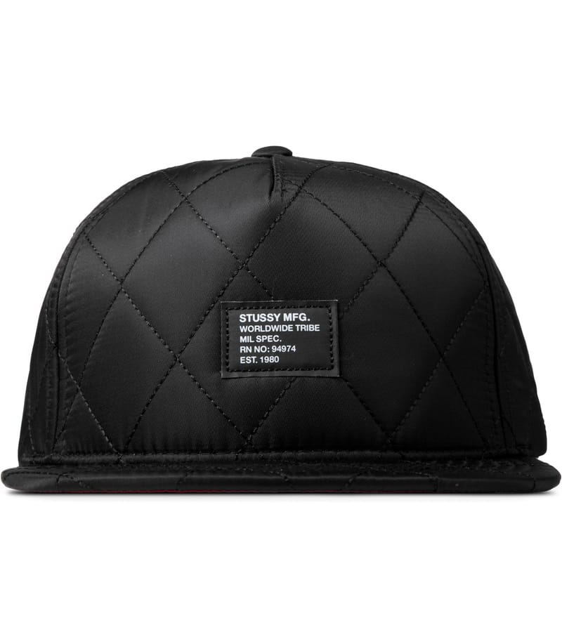 Stüssy - Black Quilted Foam Snapback Cap | HBX - Globally Curated