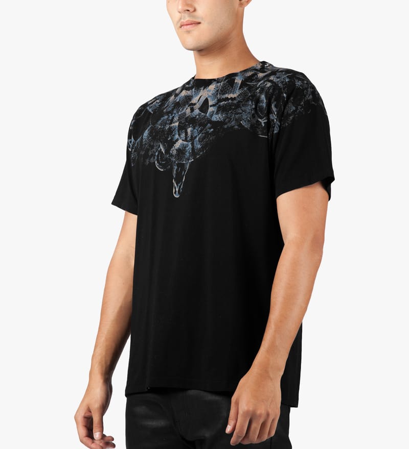 Marcelo Burlon - Black/Blue Snake Print T-Shirt | HBX