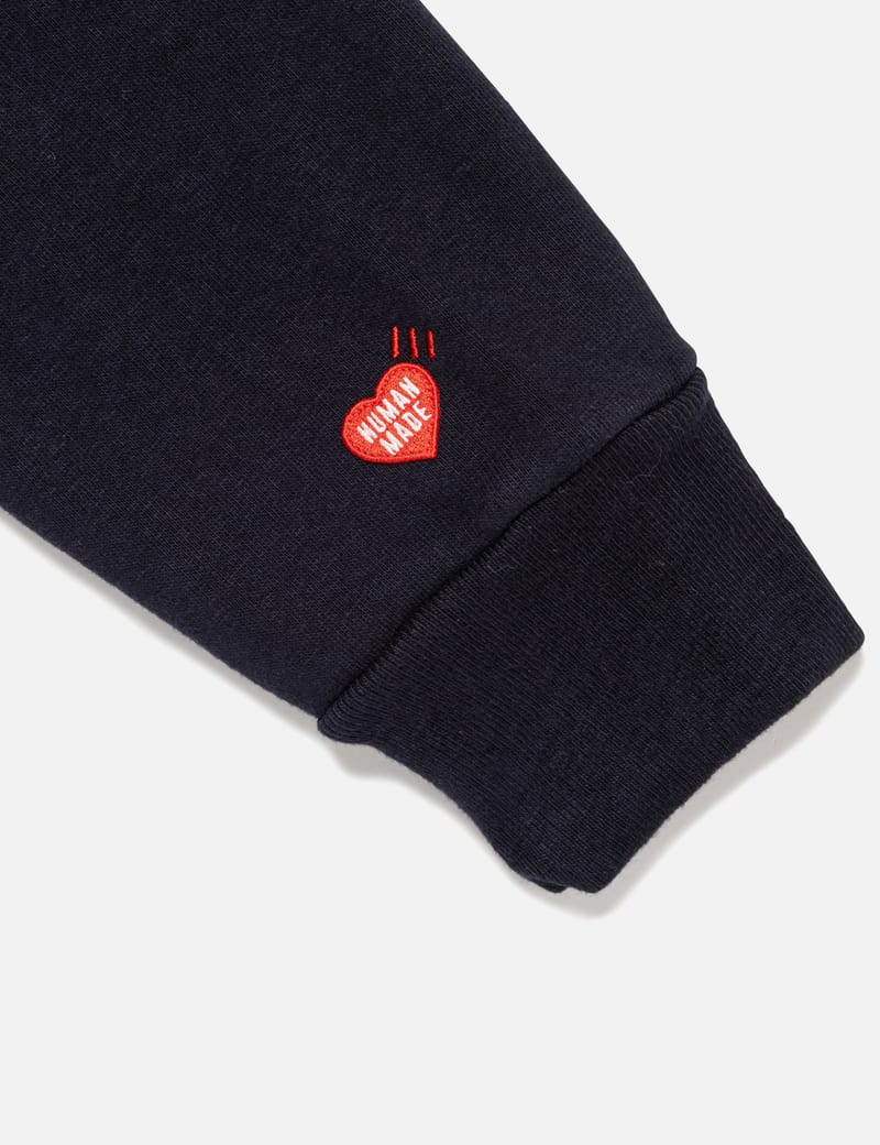 Human Made Half-zip Sweatshirt - Navy heavyweight cotton fleece