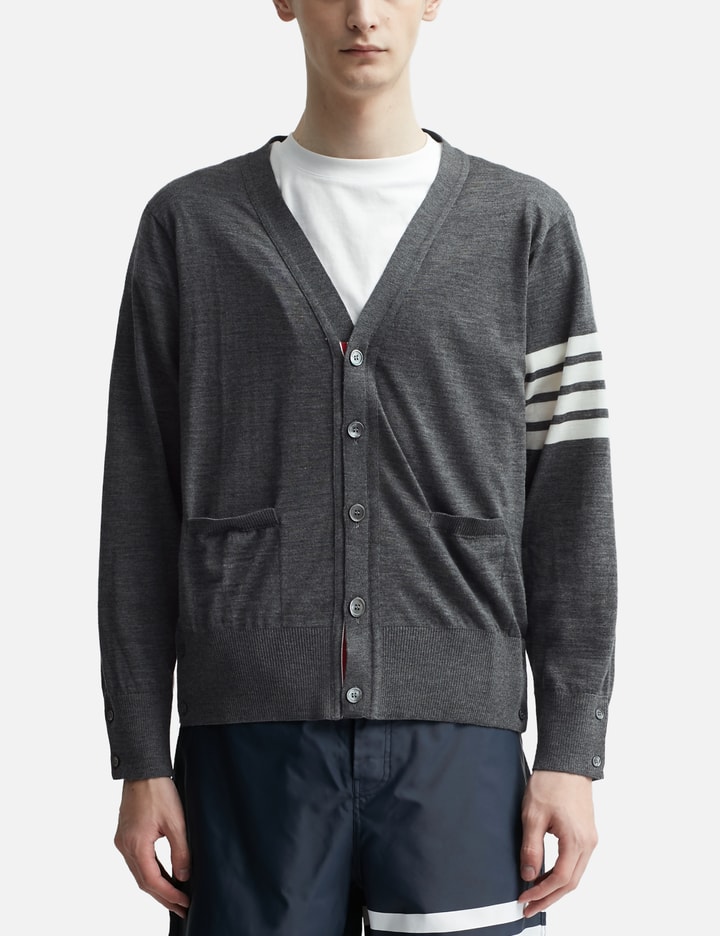 Thom Browne - 4-Bar Knitted Cardigan | HBX - Globally Curated Fashion ...