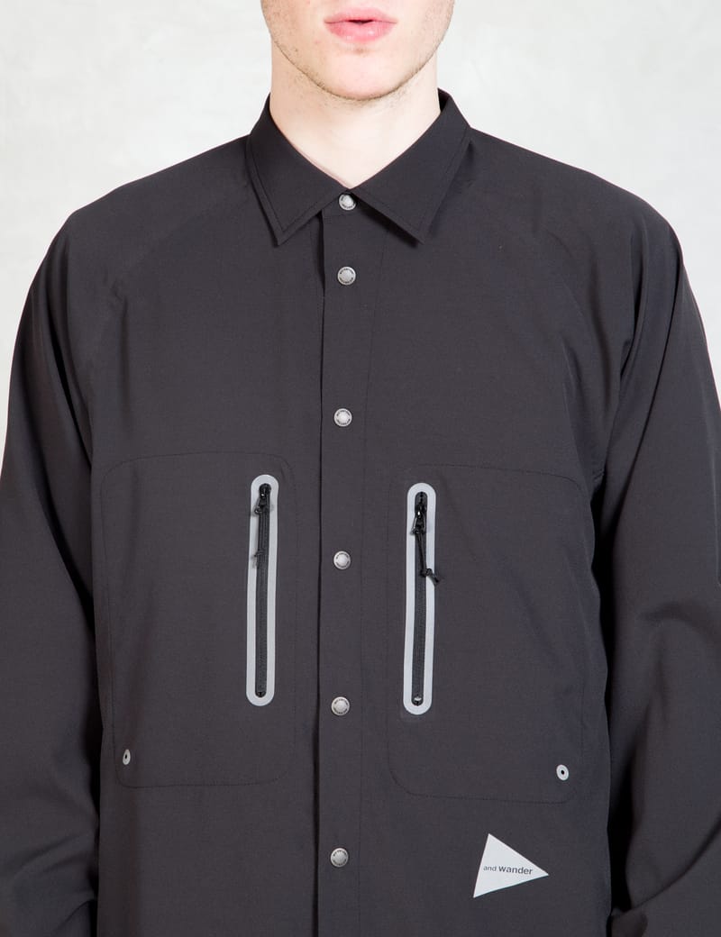 and wander - AW-FT994 Tech L/S Shirt | HBX - Globally