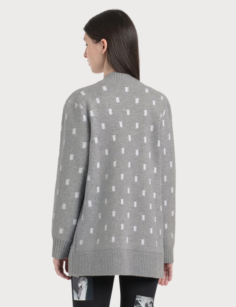Burberry - Monogram Wool Cashmere Blend Oversized Cardigan