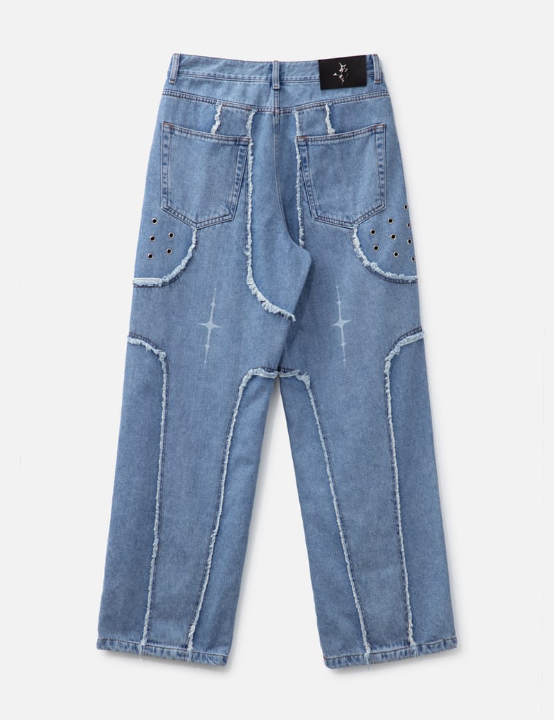 ◆ARCHIVE BOLD◆ CROCODILE PATTERN DENIM PANTS LIGHT BLUE AB AB X WIND AND SEA DENIM PANTS (LIGHT BLUE) - ARCHIVE BOLD