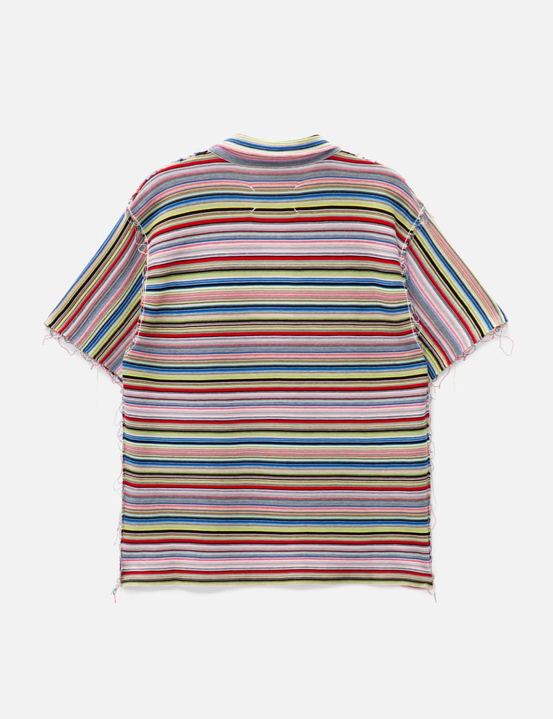 Maison Margiela - Stripe Knit Polo Shirt | HBX - Globally Curated