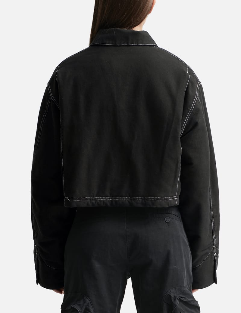 HERON PRESTON® - WHITE STITCH CROP JACKET | HBX - Globally Curated