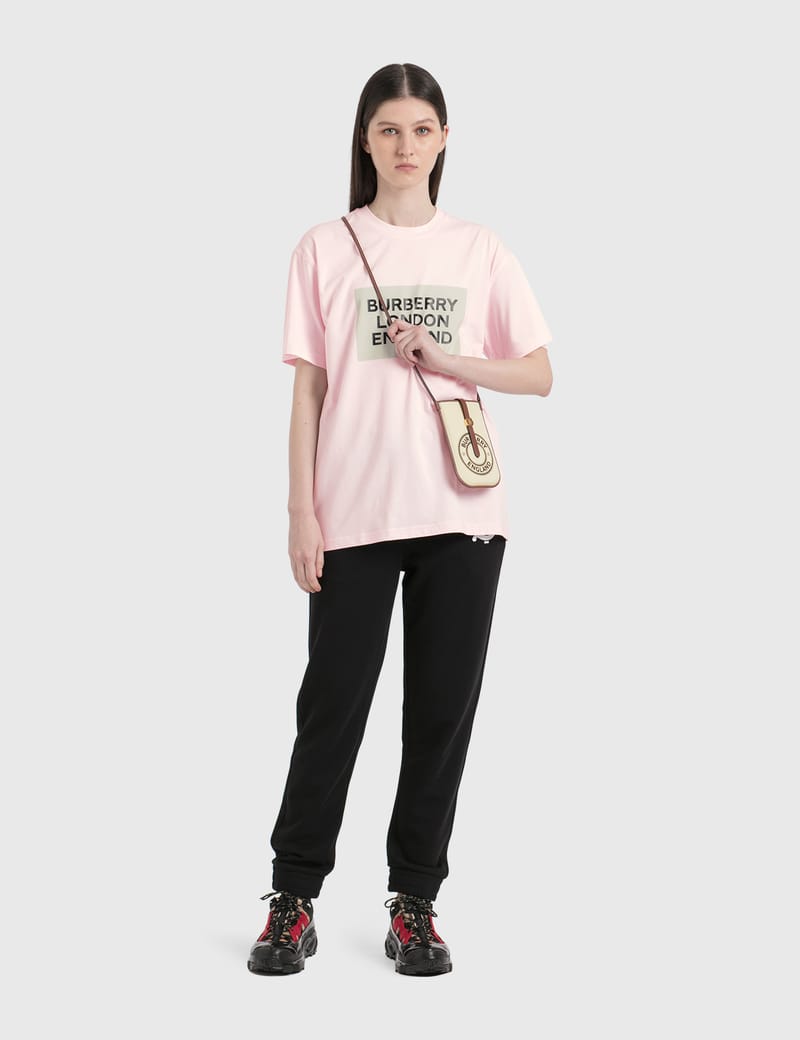 Burberry - Mini Logo Graphic Canvas And Leather Phone Bag | HBX