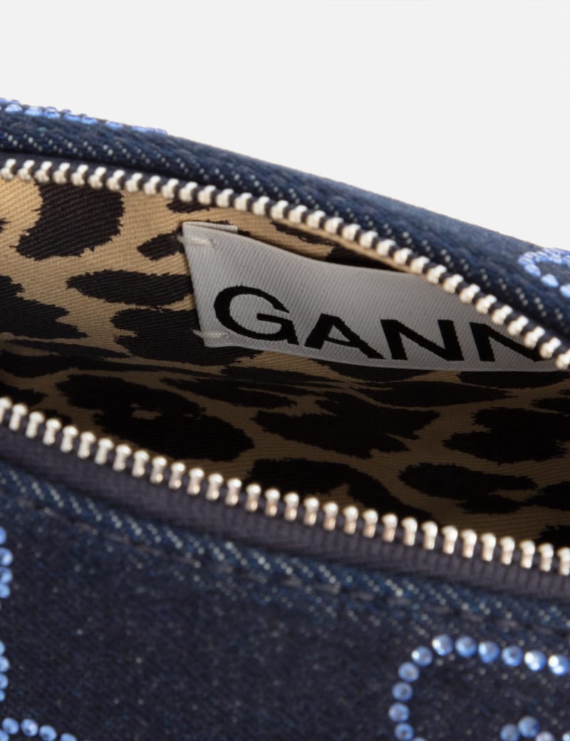 Ganni - Butterfly Small Pouch Denim Sparkle | HBX